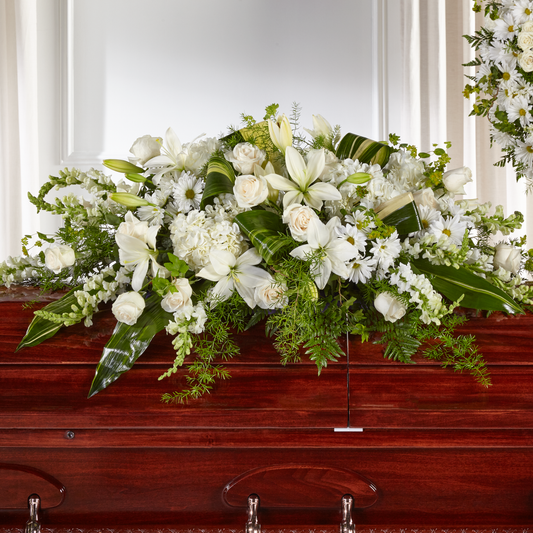 Grand White Casket Spray