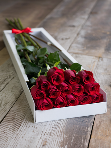 Timeless Romance: 12 Red Roses in a Box