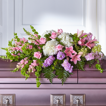 Lavender Farewell Casket Spray