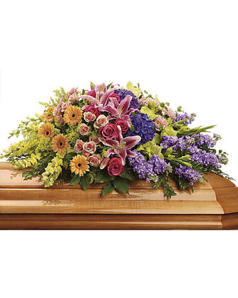 Rainbow Remembrance Casket Spray