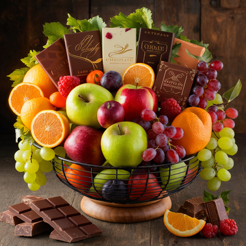 Elegant Indulgence Fruit & Chocolate Basket