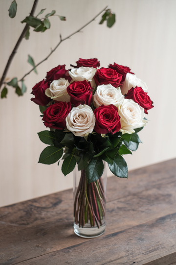 Red and White Roses