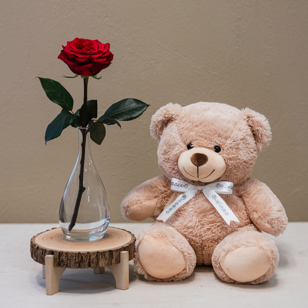 Red Rose &amp; Teddy Bear Gift Set