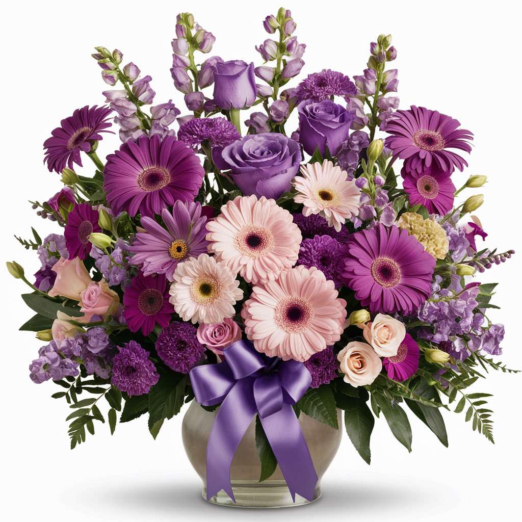 Elegant Purple Sympathy Arrangement