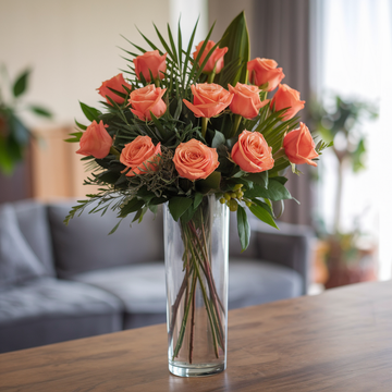 Radiant Citrus Rose Bouquet