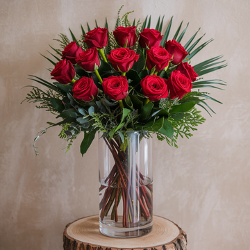 Twelve Bold Red Roses