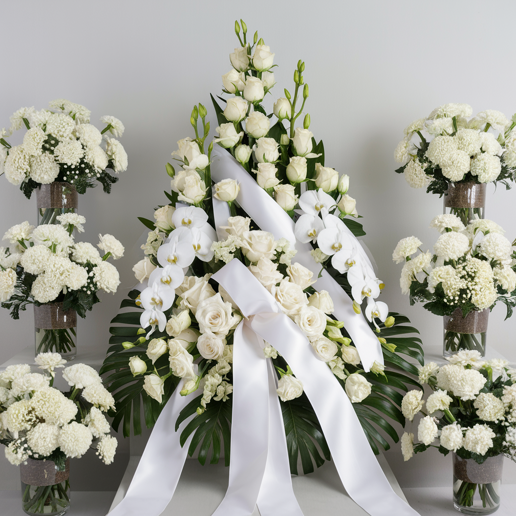 White Pyramid Sympathy Arrangement