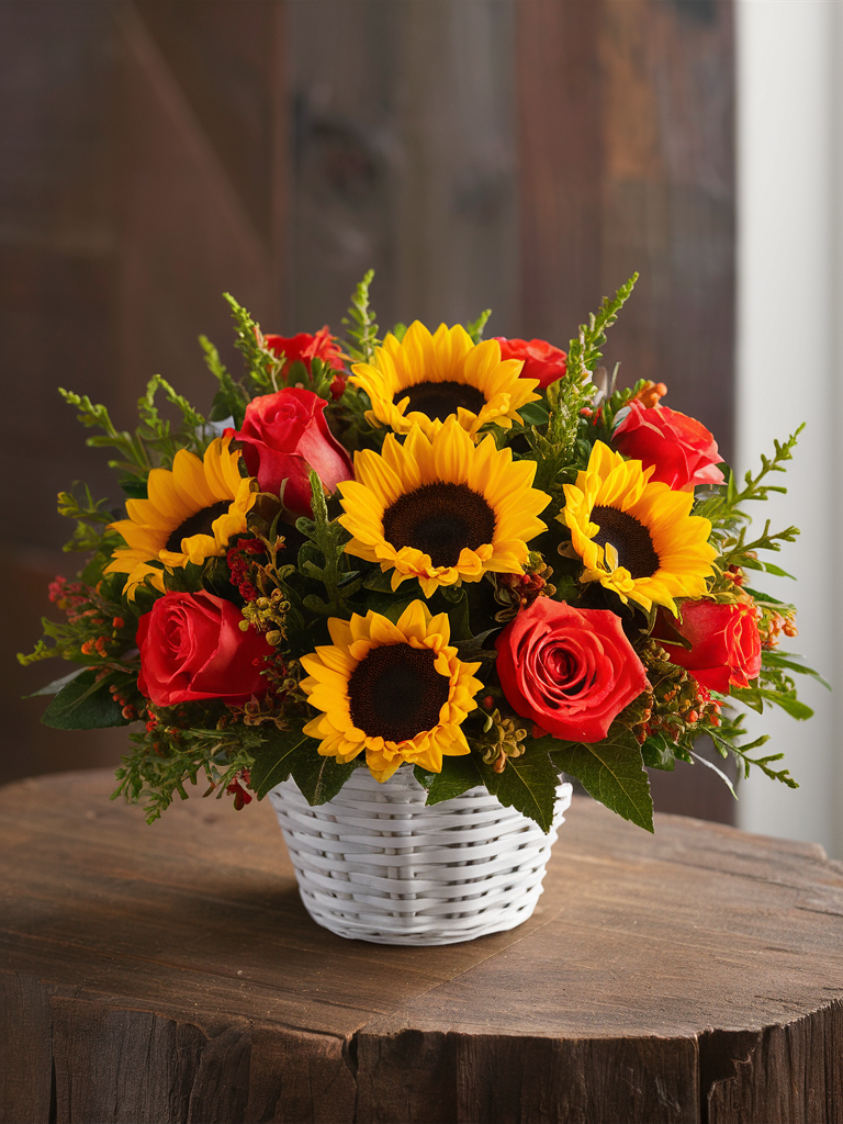 Harvest Sunshine Floral Basket