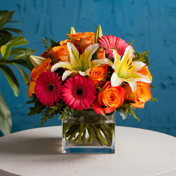 Sunset Garden Cube Bouquet