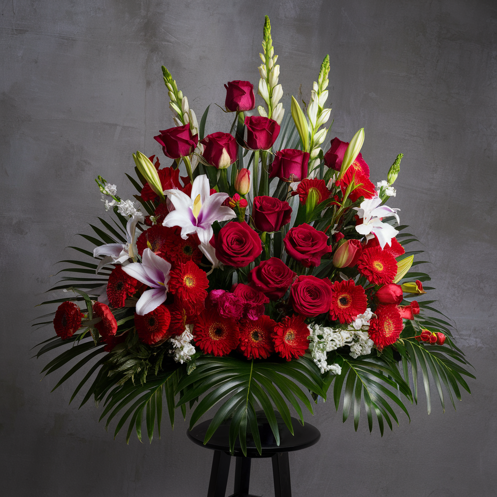 Red Elegance Sympathy Basket