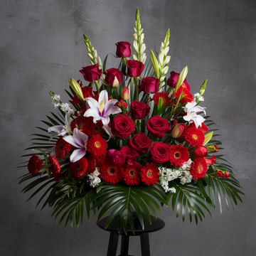 Red Elegance Sympathy Basket