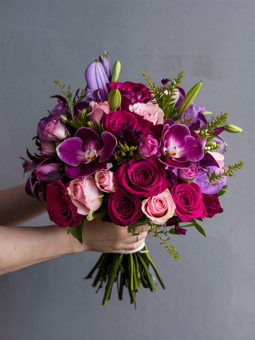 Hot Pink and Purple Premium Seasonal Blooms Bouquet