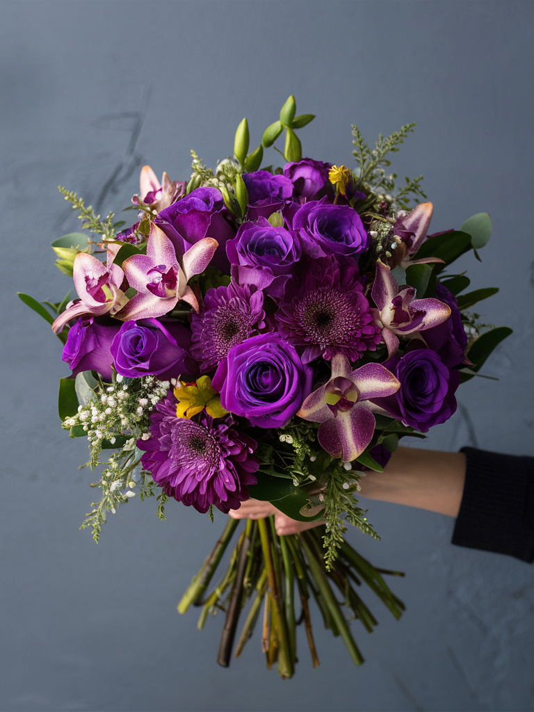 Purple Seasonal Blooms Bouquet