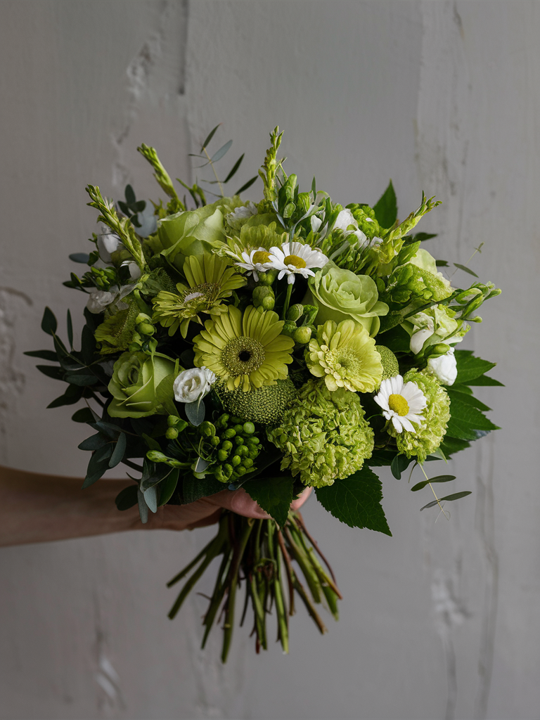 All Green Seasonal Blooms Bouquet