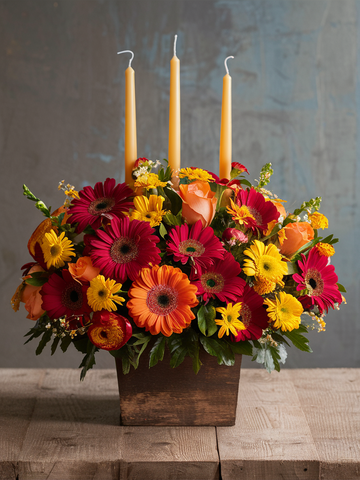 Autumn Glow Floral &amp; Candle Set