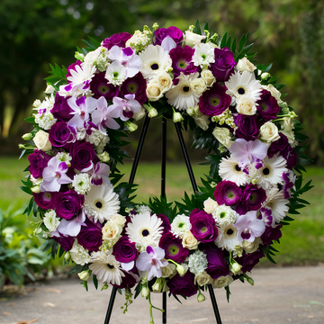 Opulent Purple and White Elegance Wreath