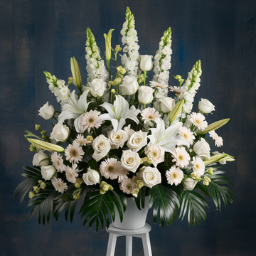 Graceful Peace White Sympathy Arrangement