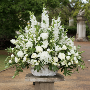 White Forest Sympathy Basket